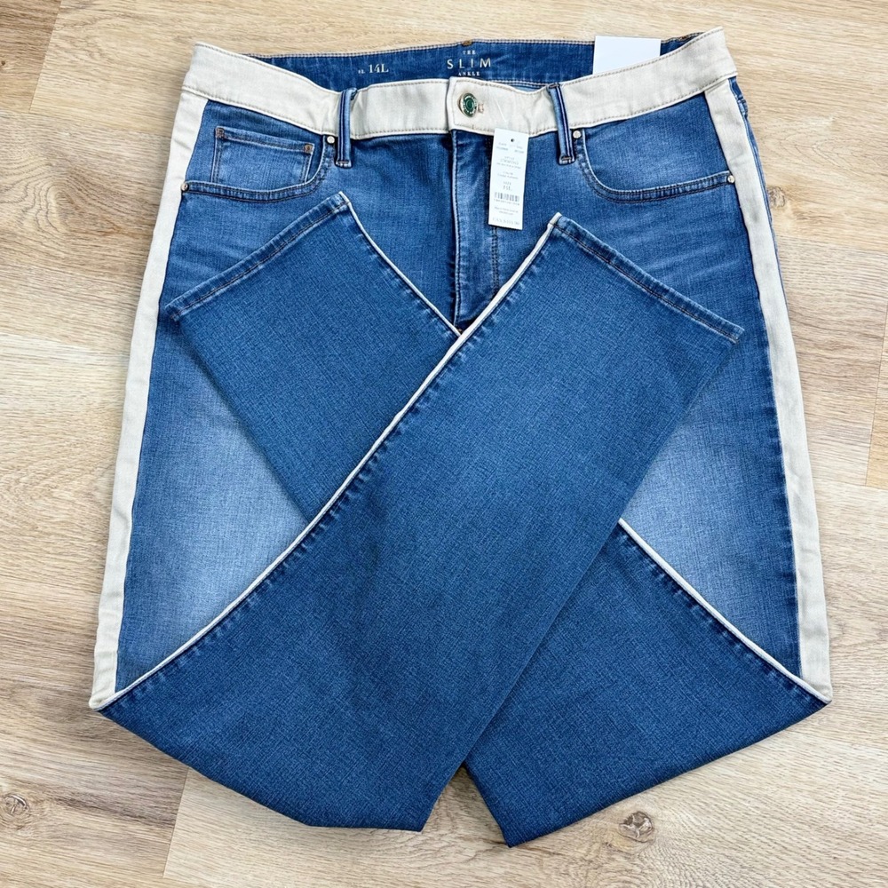 White House Black Market Slim Ankle Jeans Women 14L High Rise Classic Sporty - Picture 2 of 9
